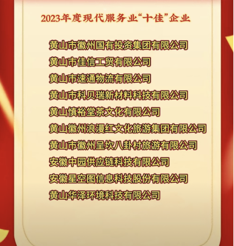 喜报！国投集团荣获徽州区2023年度现代服务业“十佳”企业荣誉称号